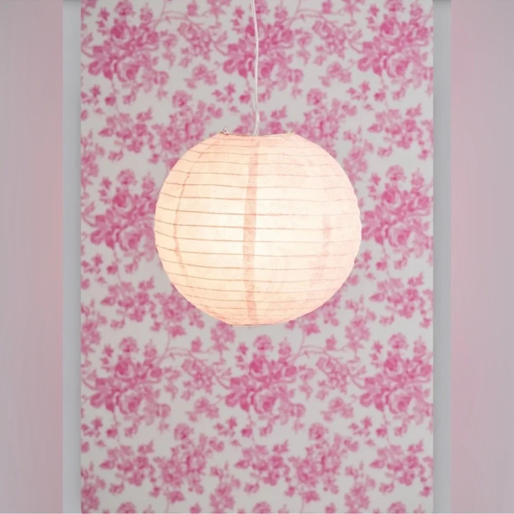 Urban Outfitters toile printed round paper Lantern pendant shad in red